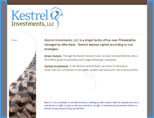 Tablet Screenshot of kestrelinvestments.com